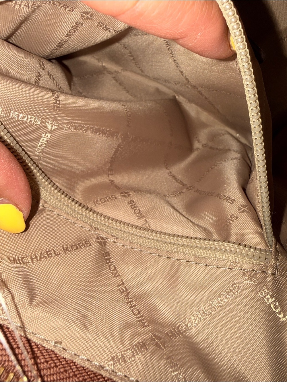 Michael Kors Avril Small Logo Top-Zip Satchel Brown - Picture 14 of 16